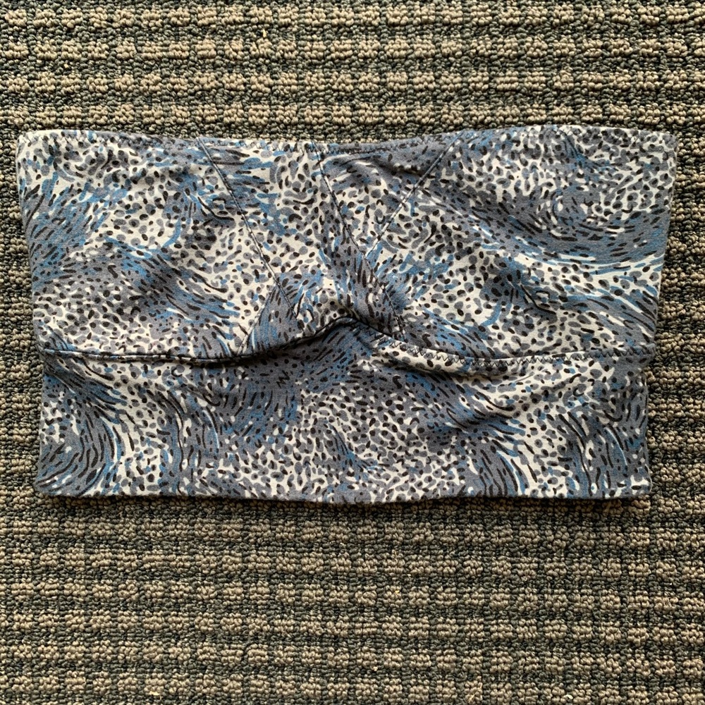 Free People bandeau bra gray-blue print size XS